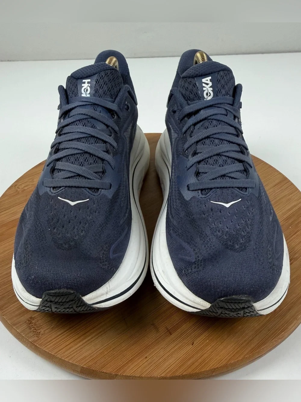Hoka Clifton 10 Navy and White Cushioned Running Sneakers